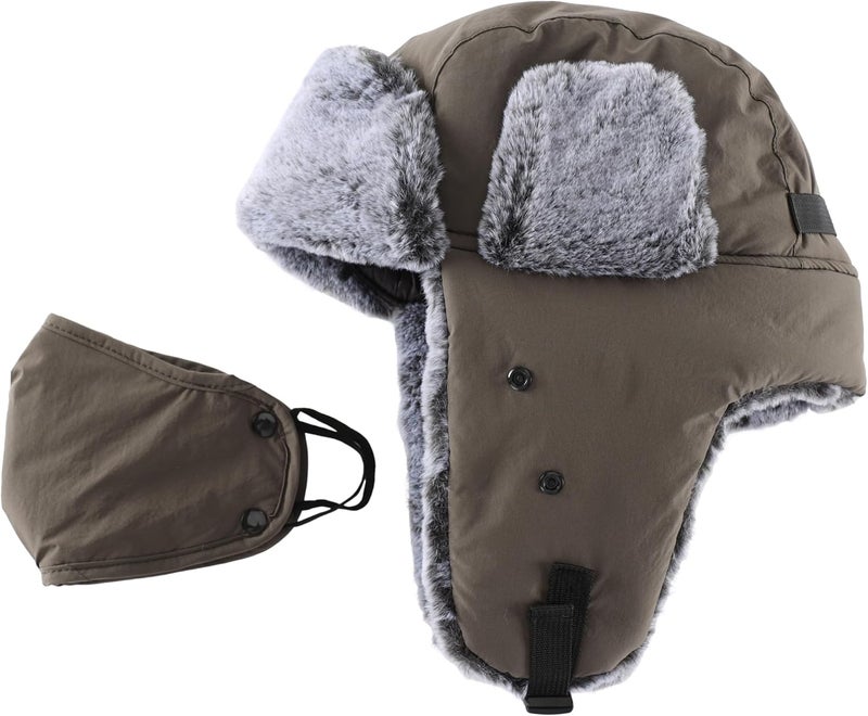 Connectyle Trapper Hat for Men Women Faux Fur Trooper Trapper Winter Hat with Ear Flaps Waterproof Ushanka Hunting Hats - Image 3